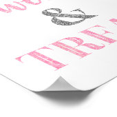 Roze zilveren zoet en behandelde desserttabel poster (Hoek)