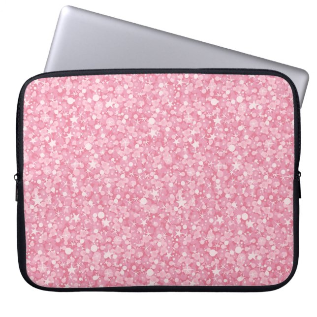 Roze zilvergradiënt van Glitter Laptop Sleeve (Voorkant)