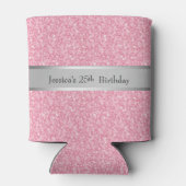 Roze zilvergradiëntaccenten van Glitter Blikjeskoeler (Achterkant)