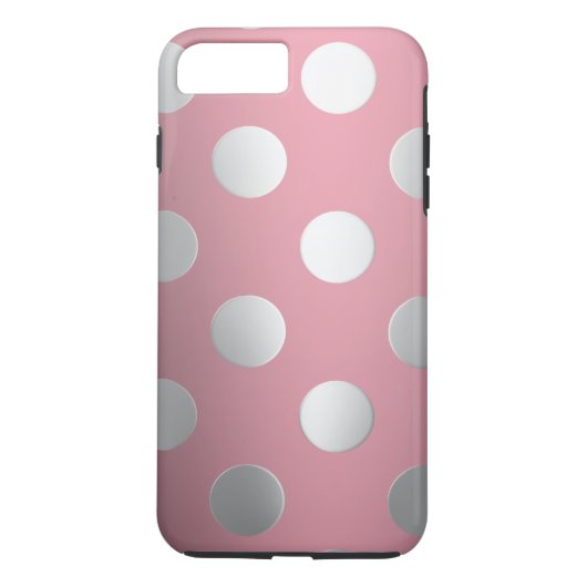 Roze, zilverpokadots Case-Mate iPhone case (Achterkant)