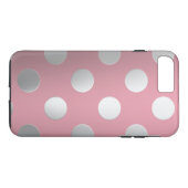 Roze, zilverpokadots Case-Mate iPhone case (Achterkant (Horizontaal))