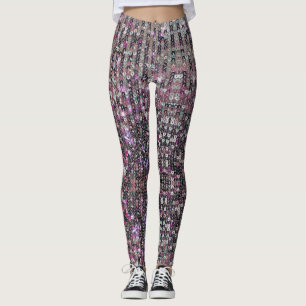 Roze zilversequenties   spartelpatroon   leggings