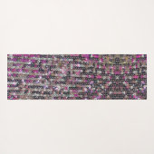 Roze zilversequenties | spartelpatroon yogamat (Achterkant (horizontaal))