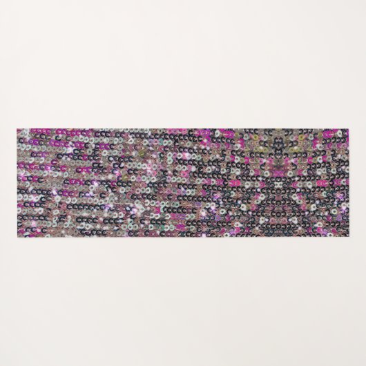 Roze zilversequenties | spartelpatroon yogamat (Achterkant (horizontaal))