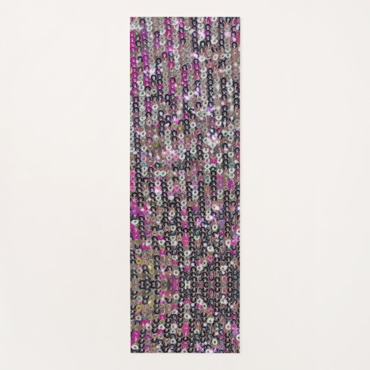 Roze zilversequenties | spartelpatroon yogamat (Voorkant)