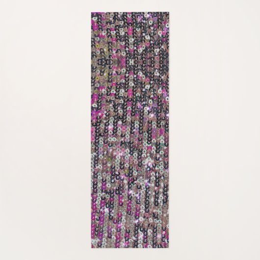 Roze zilversequenties | spartelpatroon yogamat (Achterkant)