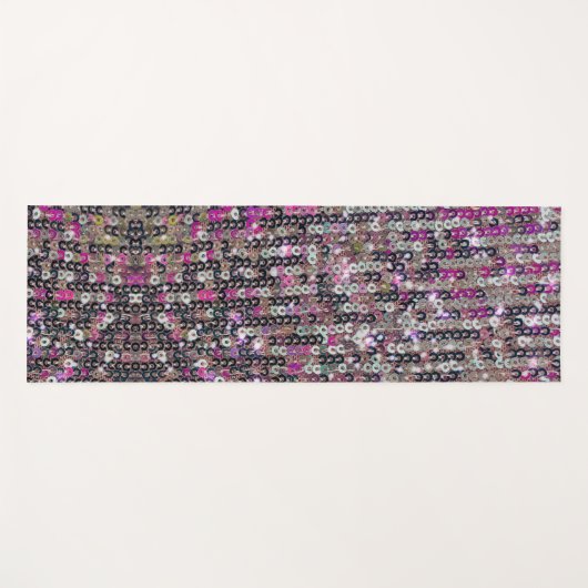 Roze zilversequenties | spartelpatroon yogamat (Voorkant (horizontaal))