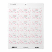 Roze zilverwintersneeuwvlokken Adres Etiket (Full Sheet)