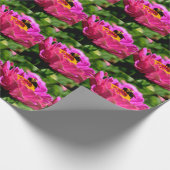 Roze zink met hommel, roze bloemen, schattige bije cadeaupapier (Hoek)