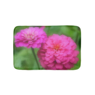 Roze Zinna Flowers Badmat