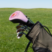 Roze Zinnia Aangepaste Naam Golfheadcover (Insitu)