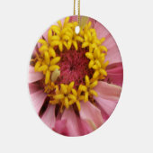  Roze Zinnia Aangepaste verjaardag Keramisch Ornament (Rechts)