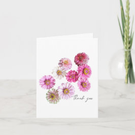 Roze Zinnia Bedankt Card