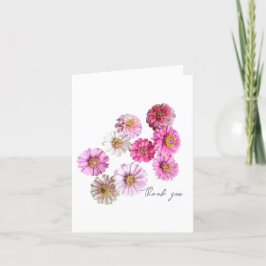 Roze Zinnia Bedankt Card