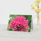 Roze Zinnia - Birthday Kaart (Gele Bloem)