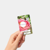 Roze Zinnia Bloem Aangepaste Afbeelding Logo Naam Badge (Handheld)
