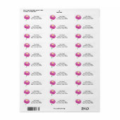 Roze Zinnia bloem aangepaste retour adres labels (Full Sheet)