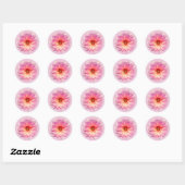 Roze Zinnia Bloem Ronde Sticker (Vel)