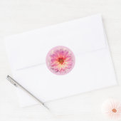Roze Zinnia Bloem Ronde Sticker (Envelop)