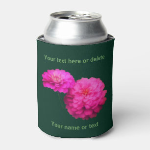 Roze Zinnia Bloemen gepersonaliseerd Blikjeskoeler