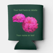 Roze Zinnia Bloemen gepersonaliseerd Blikjeskoeler (Achterkant)