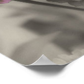 Roze Zinnia Bloemen  Partiële Kleur Poster (Hoek)