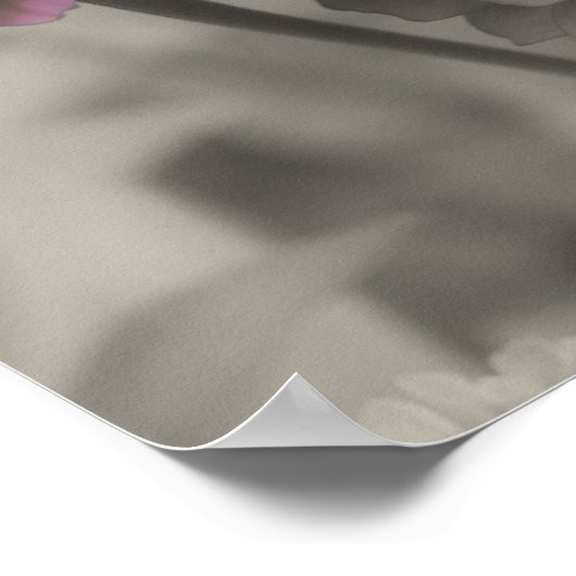 Roze Zinnia Bloemen  Partiële Kleur Poster (Hoek)