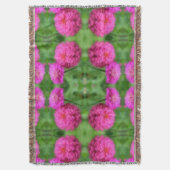 Roze Zinnia bloemenpaar Abstract Deken (Voorkant Verticaal)