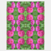 Roze Zinnia bloemenpaar Abstract Fleece Deken (Voorkant)