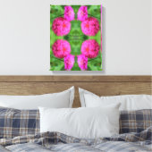 Roze Zinnia bloemenpaar Close-up Abstract Canvas Afdruk (Insitu (Slaapkamer))