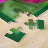 Roze Zinnia bloemenpaar Close-up Abstract Legpuzzel (Zijkant)