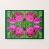 Roze Zinnia bloemenpaar Close-up Abstract Legpuzzel (Horizontaal)
