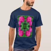 Roze Zinnia bloemenpaar Close-up Abstract T-shirt (Voorkant)