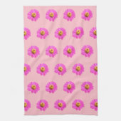 Roze Zinnia Bloemloze flacon op Theedoek (Verticaal)