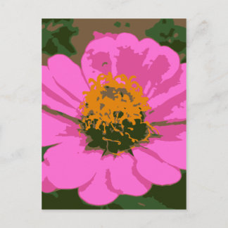 Roze Zinnia Briefkaart