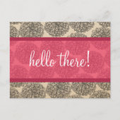 Roze  Zinnia Briefkaart (Voorkant)