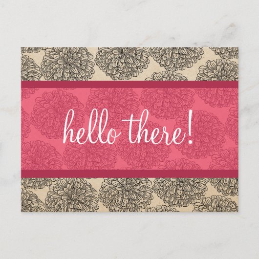 Roze  Zinnia Briefkaart (Voorkant)