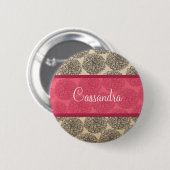 Roze Zinnia-Button Ronde Button 5,7 Cm (Voorkant /achterkant)
