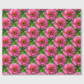 Roze Zinnia Cadeaupapier (Vlak)
