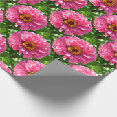 Roze Zinnia Cadeaupapier (Hoek)