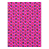 Roze Zinnia Daisy Flower Blue achtergrond Tafelkleed (Voorkant)