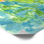 Roze Zinnia Daisy Garden Waterverf Flowers Poster (Hoek)