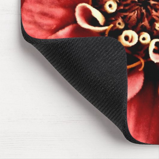 roze zinnia detail is vrolijk maar niet te helder muismat (Hoek)