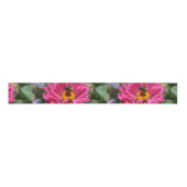 Roze Zinnia en Bumble bee Grosgrain Lint (Voorkant)