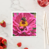 Roze Zinnia en hommel Servetten (Insitu)