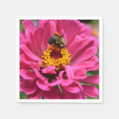 Roze Zinnia en hommel Servetten (Voorkant)