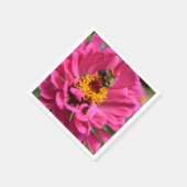 Roze Zinnia en hommel Servetten (Hoek)