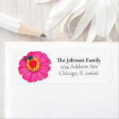 Roze Zinnia Floral Return Address Labels (Insitu)