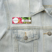 Roze Zinnia Flower Custom Afbeelding Logo Naam Tit Naamplaatje (In situ)