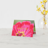 Roze Zinnia Flower Kaart (Gele Bloem)
